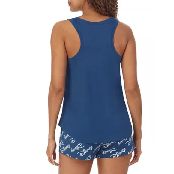 Disney Women's Rainbow Logo Tank Top & Boxer Shorts Pajama Set Large NWT - Picture 4 of 5